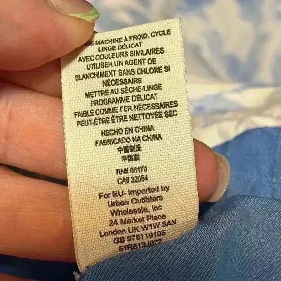 Free People Blue Floral Hooded Button Coat Jacket Size S - Picture 11 of 12